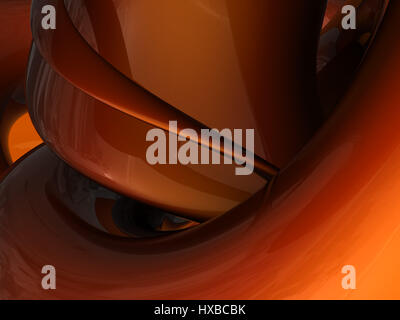 Abstract 3d illustration de fond métallique orange Banque D'Images