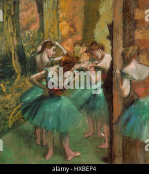 Danseurs, rose et vert par Edgar Degas Banque D'Images