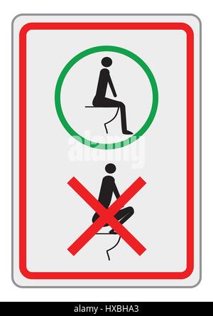 Un signe pour la toilette pour les voyageurs étrangers Illustration de Vecteur