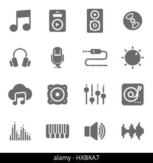 Vector black music icons set Illustration de Vecteur