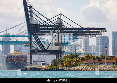 Terminal à conteneurs du Port de Miami, Floride Banque D'Images