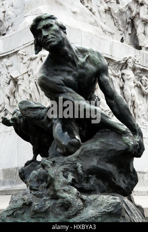 Statue de Rodin en vedette les espagnols monument à Buenos Aires (Argentuna) Banque D'Images