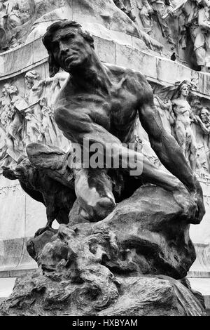 Statue de Rodin en vedette les espagnols monument à Buenos Aires (Argentuna) Banque D'Images