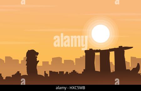 Vector art de Singapour décors Illustration de Vecteur