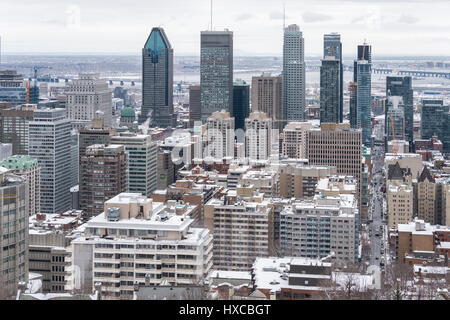 Montréal, Canada - 25 mars 2017 : en hiver de Belvédère Kondiaronk Banque D'Images