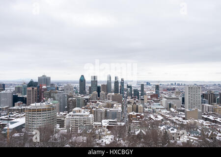 Montréal, Canada - 25 mars 2017 : en hiver de Belvédère Kondiaronk Banque D'Images