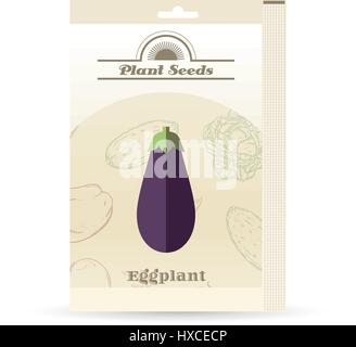 Lot de graines eggplant Illustration de Vecteur