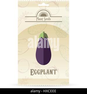 Lot de graines eggplant Illustration de Vecteur