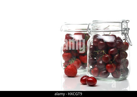 Des fruits dans l'éveil du verre, Obst im Weckglas Banque D'Images