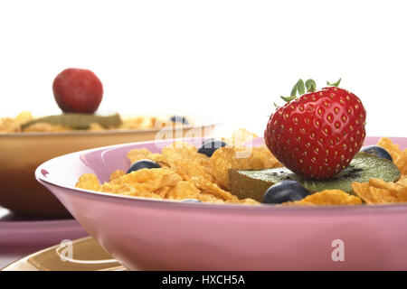 Des Cornflakes avec Heidelbeeren blueberrys, cornflakes mit Banque D'Images