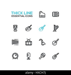 Instruments de musique - ligne icons set Illustration de Vecteur