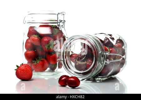 Des fruits dans l'éveil du verre, Obst im Weckglas Banque D'Images