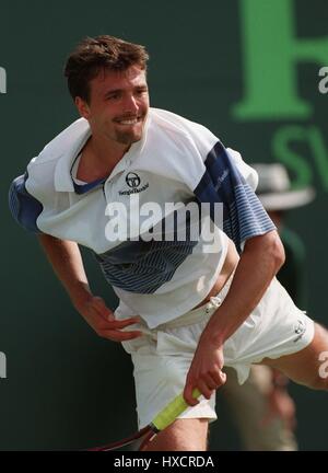 GORAN IVANISEVIC CROATIE 04 Avril 1996 Banque D'Images