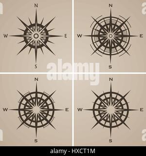 Ensemble de rose ou windroses Illustration de Vecteur