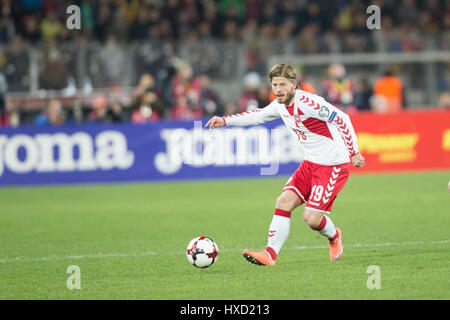 26 mars 2017 : Laase Coronio (19) Le Danemark au cours de la campagne de qualification pour la Coupe du Monde 2018 match entre la Roumanie et le Danemark à Cluj Arena, Cluj Napoca, Roumanie ROU. Foto : Cronos/Manases Sandor Banque D'Images