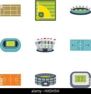 Complexe sportif style icons set, télévision Illustration de Vecteur