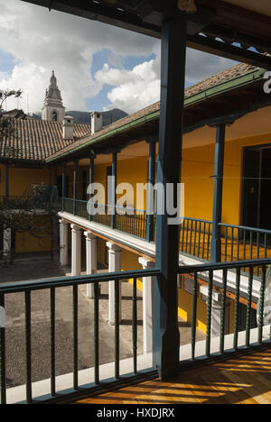 L'Équateur, Quito, Musée de la ville l'hôpital San Juan de Dios, cour Banque D'Images