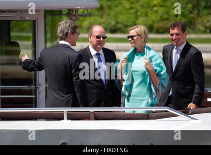 GUIDO WESTERWELLE, Albert II, PRINCE DE MONACO & MICHAEL MRONZ POLITICIEN & PRINCE DE MONACO 09 Juillet 2012 Banque D'Images