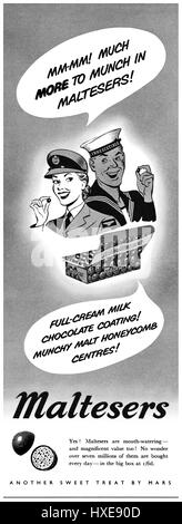 1953 La publicité pour Maltesers. Banque D'Images