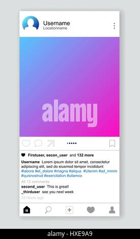 Poster photo en réseau social Illustration de Vecteur
