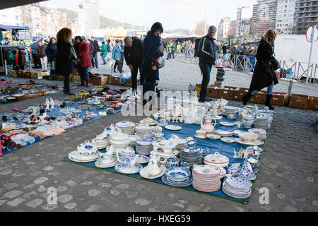 Marché du dimanche à Liège, Belgique Banque D'Images