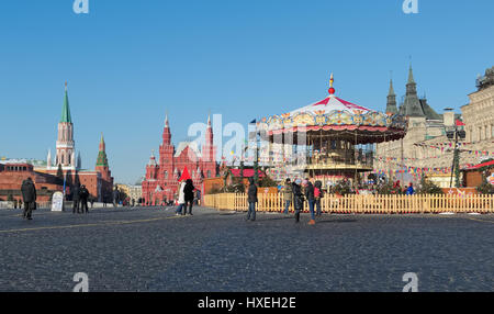 Moscou, Russie, gomme-Foire à la place Rouge à Moscou, dans le Musée Historique de l'état d'arrière-plan Banque D'Images