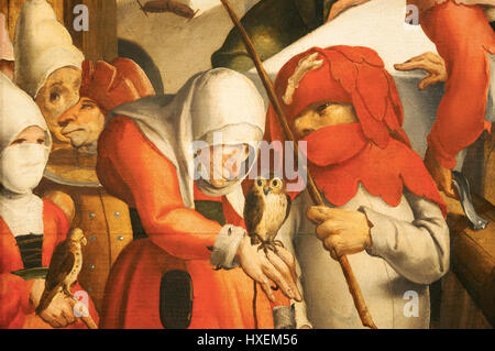 Bilbao, Espagne : détails du burlesque Fête, peinture de Jan Mandijn à Bilbao Musée des Beaux-Arts, le deuxième musée le plus visité au Pays Basque Banque D'Images