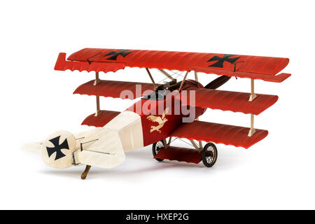 WW1 allemand triplan Fokker Dr.I Modèle de chasse, une réplique de l'avion utilisé par le 'Red Baron'. Manfred von Richthofen (2 mai 1892 - 21 avril 1918), wi Banque D'Images