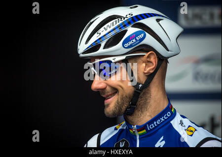 Wavre, Belgique. 24 mars, 2017. Tom Boonen au début de la 2017 E3 Harelbeke une course cycliste. Banque D'Images