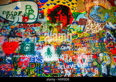 John Lennon Wall, Prague, République Tchèque Banque D'Images