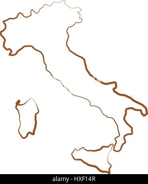 Carte illustrée de l'Italie sur fond blanc dans le Vector Illustration de Vecteur