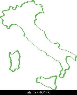 Carte illustrée de l'Italie sur fond blanc dans le Vector Illustration de Vecteur