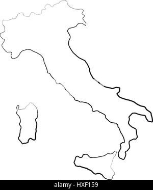 Carte illustrée de l'Italie sur fond blanc dans le Vector Illustration de Vecteur