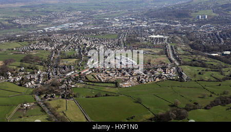 Vue aérienne d'un nouveau développement immobilier sur les terres de la ceinture verte, UK Banque D'Images