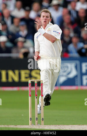 BRETT LEE TRENT BRIDGE NOTTINHGAM AUSTRALIE 25 Août 2005 Banque D'Images