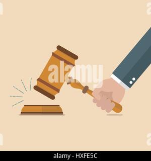 Main tenant les juges gavel. Vector illustration Illustration de Vecteur