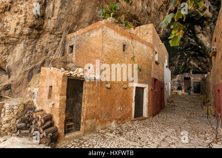 Custonaci Trapani Sicile - grottes Mangiapane peuplé dès le paléolithique supérieur Banque D'Images