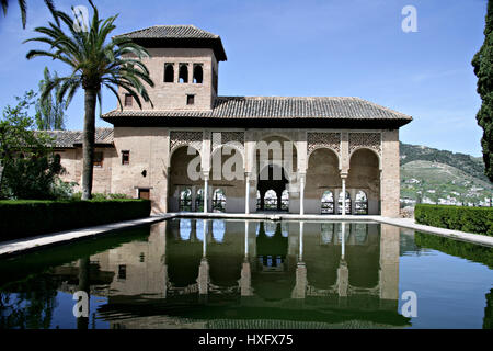 L'Alhambra, Generalife Granada, Espagne.L- , Mesdames Tower - pas de personnes. Banque D'Images