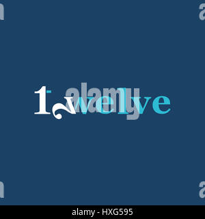 Douze lettres et numéros de combinaison Banque D'Images