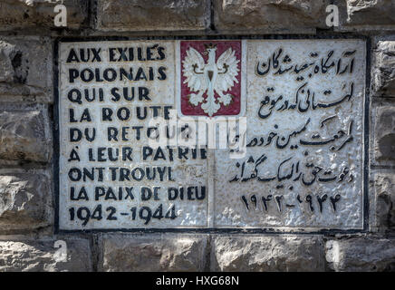 La partie polonaise de Doulab cimetière à Téhéran - La ville principale et la plus grande place de l'enterrement de réfugiés polonais en Iran, en période de WW2 Banque D'Images