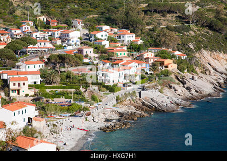 L'Europe, Italie, Toscane, l'île d'Elbe, Chiessi village, paysage Banque D'Images