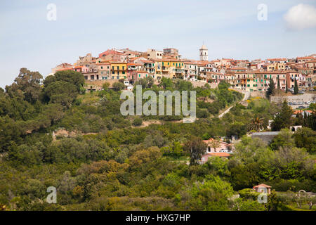 L'Europe, Italie, Toscane, l'île d'Elbe et Portoferraio village Banque D'Images