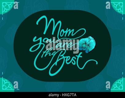 Carte de souhaits avec message fête des mères Banque D'Images