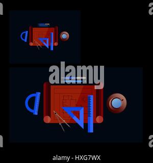 Vecteur de papeterie au Coffee cup Banque D'Images