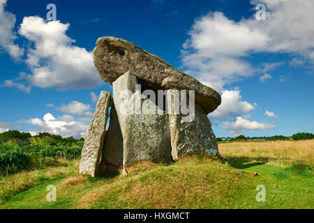 Trethevy Quoit pierre tombe mégalithique, connue comme la maison du géant, près de St, vers 4000 BC Cleer, Cornwall, Angleterre, Royaume-Uni Banque D'Images