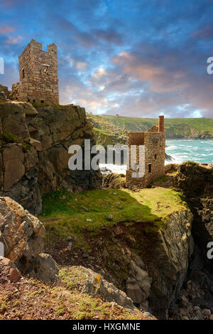 Moteur de maisons en ruines Botallack tin mine, près de St Agnes, Cornwall Banque D'Images