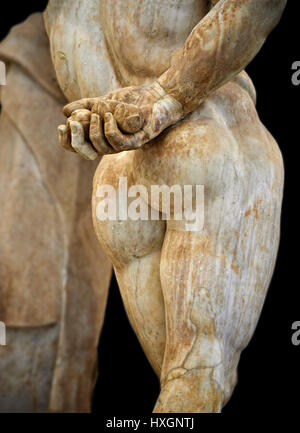 La fin du 2e siècle statue romaine de Hercules, inv 6001, collection Farnèse, Musée National d'Archéologie de Naples, Italie, Banque D'Images