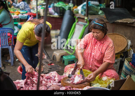 Psar Nat, le marché central, la ville de Battambang, la province de Battambang, Cambodge, Asie Banque D'Images