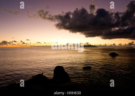 Vor Sonnenuntergang Mahé, Seychelles, Indischer Ozean Banque D'Images