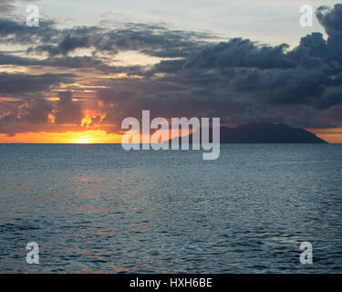 Vor Sonnenuntergang Mahé, Seychelles, Indischer Ozean Banque D'Images